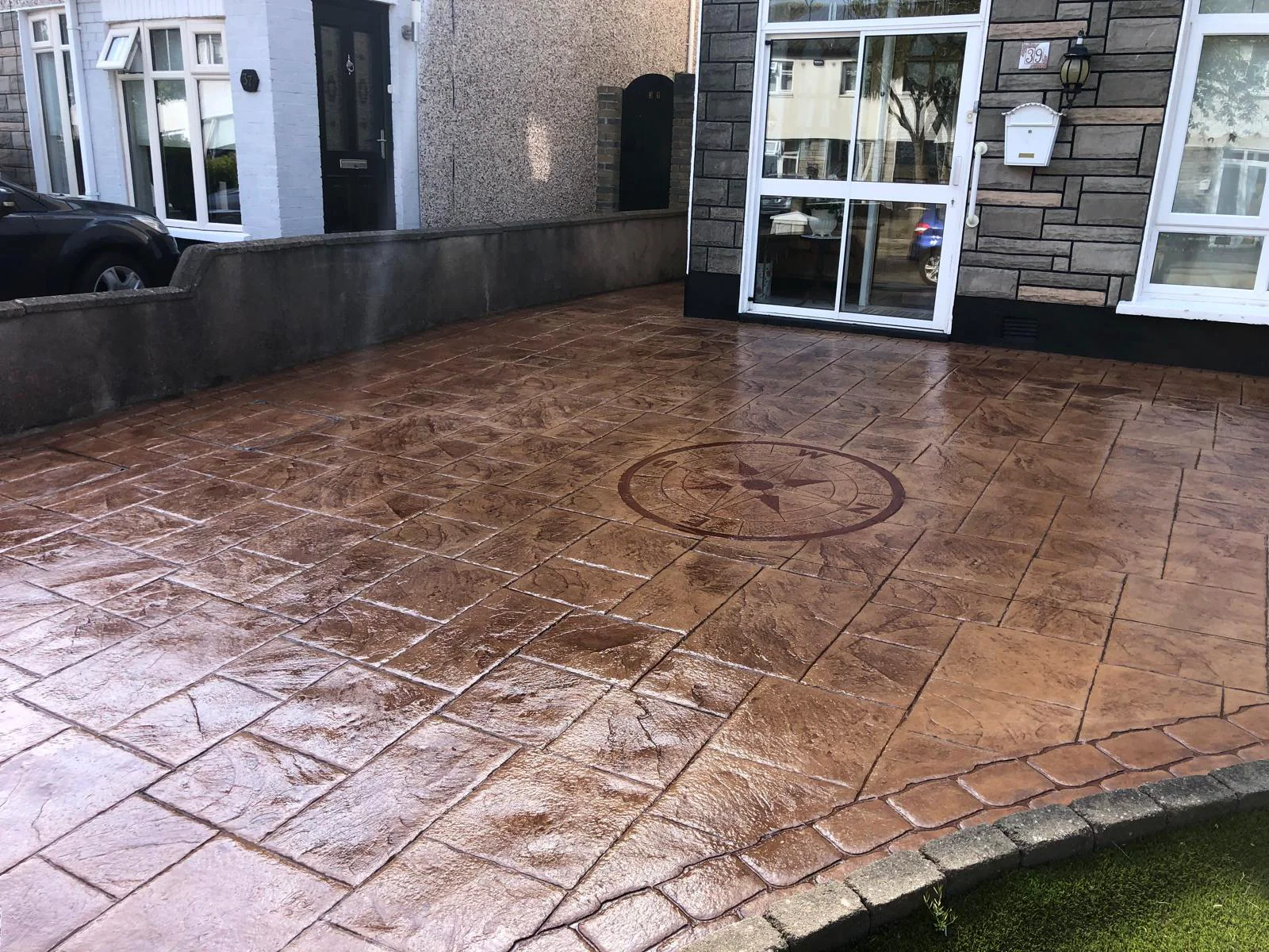 Concrete Pathway in Howth with Grand Ashlar Pattern by concrete driveways Dublin