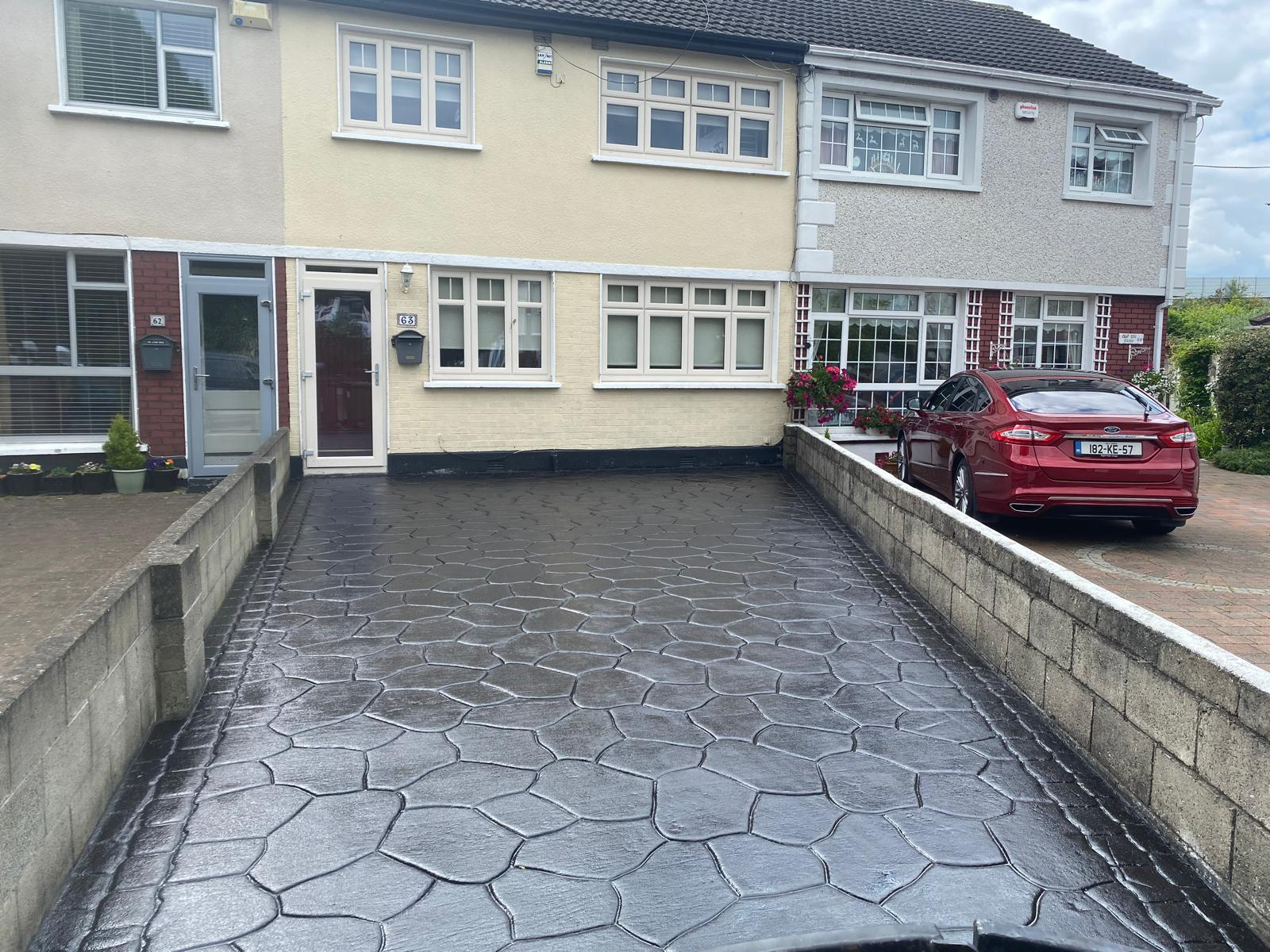 High-quality concrete driveway in custom colours by Concrete Driveways Dublin